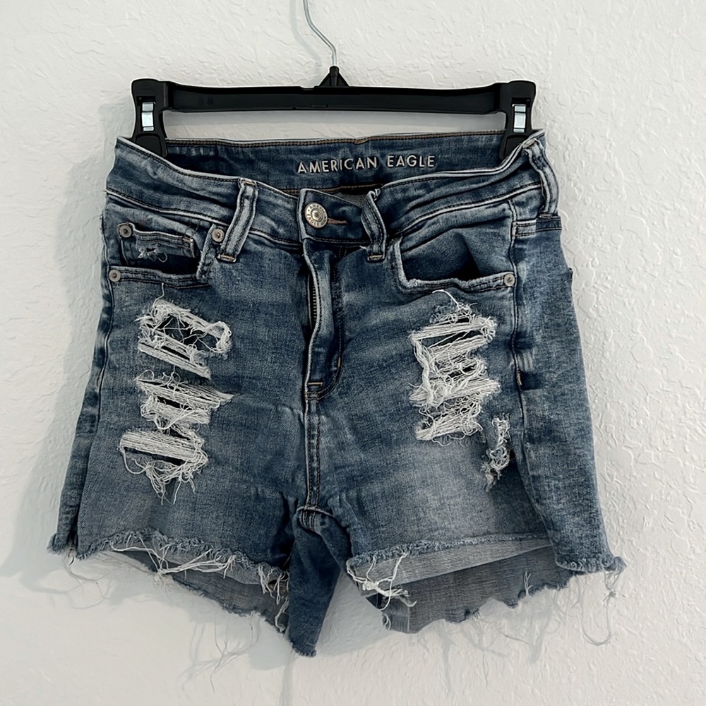 American Eagle Hi-Rise Shortie Jean Shorts NE(X)T LEVEL STRETCH